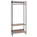 Closet Arara 3 Prateleiras Carvalho Dark/Preto 19227 - Compace