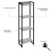 Estante para Livros Dynamica 4 Prateleiras Snow/Preto 19181- Compace