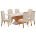Mesa de Jantar 6 Lugares Mira com Vidro Mel/Nude/Off White - Viero Móveis