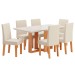 Mesa de Jantar 6 Lugares Belinda com Vidro Mel/Nude/Off White - Viero Móveis
