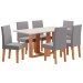 Mesa de Jantar 6 Lugares Erika Mel/Blonde/Veludo Cinza 26272 - Viero Móveis