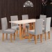 Mesa de Jantar 6 Lugares Erika Mel/Blonde/Veludo Cinza 26272 - Viero Móveis