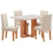 Mesa de Jantar 4 Lugares Rebeca Mel/Nude/Off White - Viero Móveis