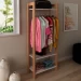 Closet 3 Prateleiras 1 Cabideiro Amêndoa/Branco Az1029 - Tecno Mobili