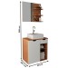 Armário de Banheiro com Cuba 1 Porta 1 Gaveta Amêndoa/Branco Bn3619 - Tecno Mobili