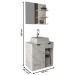 Armário de Banheiro com Cuba 1 Porta 1 Gaveta Mármore Branco Bn3620 - Tecno Mobili