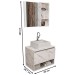 Armário de Banheiro com Cuba 1 Porta Mármore Branco Bn3623 - Tecno Mobili