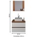 Armário de Banheiro com Cuba 2 Gavetas Amêndoa/Branco Bn3625 - Tecno Mobili