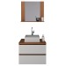 Armário de Banheiro com Cuba 2 Gavetas Amêndoa/Branco Bn3625 - Tecno Mobili