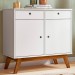 Aparador Windsor 90 2 Portas 2 Gavetas Branco - Olivar Móveis