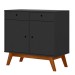 Aparador Windsor 90 2 Portas 2 Gavetas Preto - Olivar Móveis