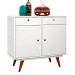Aparador Retro 90 2 Portas 2 Gavetas Branco - Olivar Móveis