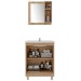 Armário de Banheiro 60 Cm 3 Portas com Cuba Castanho/Branco 001340 - Ozini Móveis