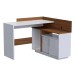 Mesa Escrivaninha Mega Office Branco/Amendoa  - Olivar Móveis