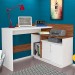 Mesa Escrivaninha Mega Office Branco/Amendoa  - Olivar Móveis