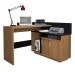Mesa Escrivaninha Mega Office Mel Freijó/Preto- Olivar Móveis