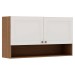 Armário Aéreo Cozinha 2 Portas Ebano Fosco/Branco 1301p - Genialflex