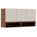 Armário Aéreo Cozinha 3 Portas Ebano Fosco/Off White Fosco 1313m - Genialflex