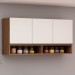 Armário Aéreo Cozinha 3 Portas Ebano Fosco/Off White Fosco 1313m - Genialflex