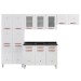 Cozinha de Aço Completa Mirage New 14 Portas 2 Gavetas com Vidro Branco 815486 - Telasul
