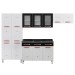 Cozinha de Aço Completa Mirage New 14 Portas 2 Gavetas com Vidro Branco/Preto 815486 - Telasul