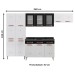 Cozinha de Aço Completa Mirage New 14 Portas 2 Gavetas com Vidro Branco/Preto 815486 - Telasul