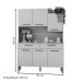 Armário de Cozinha Modena 6 Portas 2 Gavetas Ripado 3d Nogueira/Off White - Kits Paraná