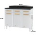Armário de Cozinha em Aço Diamante 3 Portas 3 Gavetas Branco 818108 - Telasul