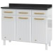 Armário de Cozinha em Aço Diamante 3 Portas 3 Gavetas Branco 818108 - Telasul