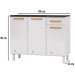 Balcão de Cozinha em Aço Diamante 3 Portas 1 Gaveta Branco 818134 - Telasul