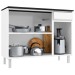 Balcão de Cozinha em Aço Diamante 3 Portas 1 Gaveta Branco 818134 - Telasul