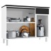 Balcão de Cozinha em Aço Diamante 3 Portas 1 Gaveta Branco/Preto 818134 - Telasul