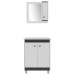 Armário de Banheiro 60 Cm 3 Portas Branco/Preto - Ozini Móveis