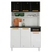 Cozinha de Aço Compacta Diamante 6 Portas 1 Gaveta Branco/Preto 818223 - Telasul