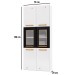 Paneleiro em Aço Diamante 6 Portas com Vidro Branco/Preto 818312 - Telasul