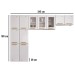 Cozinha de Aço Compacta Diamante 11 Portas com Vidro Branco 818460 - Telasul