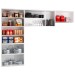 Cozinha de Aço Compacta Diamante 11 Portas com Vidro Branco 818461 - Telasul