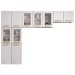 Cozinha de Aço Compacta Diamante 11 Portas com Vidro Branco 818461 - Telasul
