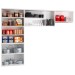 Cozinha de Aço Compacta Diamante 11 Portas com Vidro Branco/Preto 818461 - Telasul