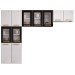 Cozinha de Aço Compacta Diamante 11 Portas com Vidro Branco/Preto 818461 - Telasul