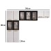 Cozinha de Aço Compacta Diamante 11 Portas com Vidro Branco/Preto 818461 - Telasul