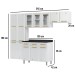 Cozinha de Aço Completa Diamante 14 Portas 3 Gavetas com Vidro Branco 818470 - Telasul