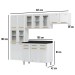 Cozinha de Aço Completa Diamante 14 Portas 3 Gavetas com Vidro Branco 818490 - Telasul