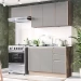 Cozinha Compacta Campanele 6 Portas 3 Gavetas Castanho/Cinza - Politorno