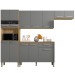 Cozinha Compacta Versalhes 12 Portas 1 Gaveta com Vidro Freijo/Gris - Kits Paraná