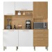 Cozinha Compacta Ferrara 6 Portas 2 Gavetas Ripado 3d Freijó/Supremo - Kits Paraná