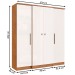 Guarda-Roupa Casal Miami 4 Portas 2 Gavetas Off White Nogueira - Doripel Móveis
