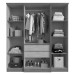 Guarda-Roupa Casal Miami 4 Portas 2 Gavetas Off White Nogueira - Doripel Móveis