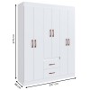 Guarda-Roupa de Solteiro Montevidéu 6 Portas 2 Gavetas Branco - Doripel