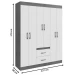 Guarda-Roupa de Solteiro Montevidéu 6 Portas 2 Gavetas Branco - Doripel